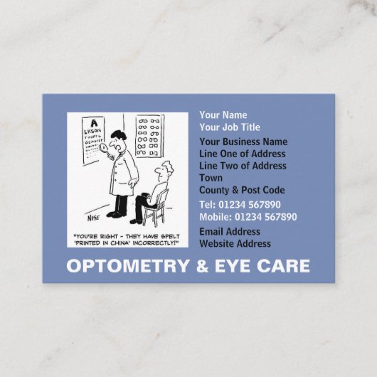 Benoemingen opticien visitekaartje (Voorkant)