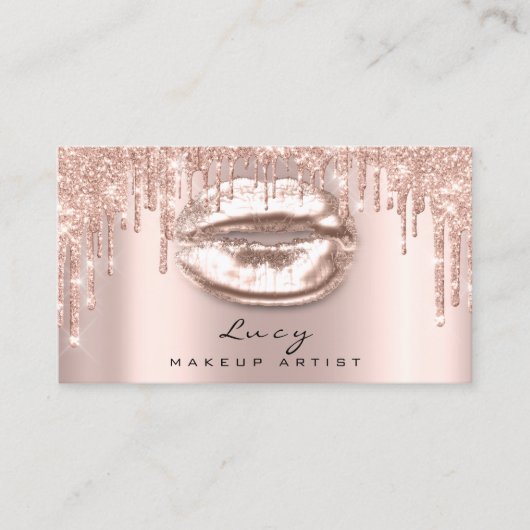 Benoemingsdruppels Glitter drijft Vonk Makeup Afsprakenkaartje (Voorkant)