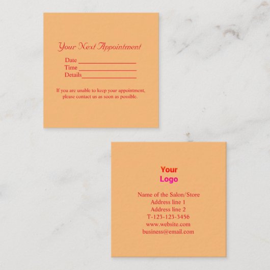 Benoemingskaart Afsprakenkaartje (Voorkant / Achterkant)