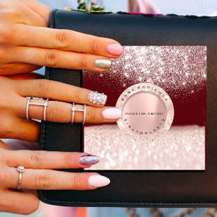 Benoemingskaart Electrolysis Roos Glitter Maroon Contactkaartje