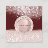 Benoemingskaart Electrolysis Roos Glitter Maroon Contactkaartje (Voorkant)