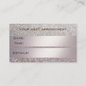 Benoemingskaart elegant chic faux glittery afsprakenkaartje (Achterkant)