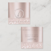 Benoemingskaart Elektrolysis Roos Glitter Logo1 Contactkaartje (Voorkant / Achterkant)