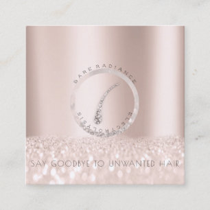 Benoemingskaart Elektrolysis Roos Glitter Logo Contactkaartje