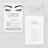 Benoemingskaart Eyebrows Eyelashes Salon Visitekaartje (Voorkant / Achterkant)