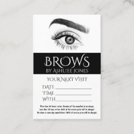 Benoemingskaart Eyebrows Eyelashes Salon Visitekaartje