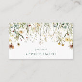 Benoemingskaart geperste bloemen afsprakenkaartje (Voorkant)