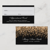 Benoemingskaart Gold Falling Stars Afsprakenkaartje (Voorkant / Achterkant)