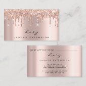 Benoemingskaart Lashes Glitter Drift Spark Makeup Afsprakenkaartje (Voorkant / Achterkant)