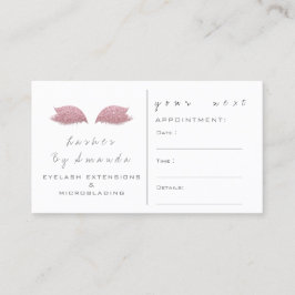 Benoemingskaart Makeup Artist Blush White Lashes Afsprakenkaartje