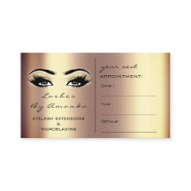 Benoemingskaart Makeup Artist Gold Bronze Lashes