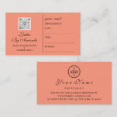 Benoemingskaart Makeup Artist Logo Esthetican QR Afsprakenkaartje (Voorkant / Achterkant)