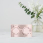 Benoemingskaart Optisch Roos Glitter Blush Glasses Contactkaartje (Staand voorkant)