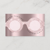 Benoemingskaart Optisch Roos Glitter Metal Glasses Contactkaartje (Voorkant)