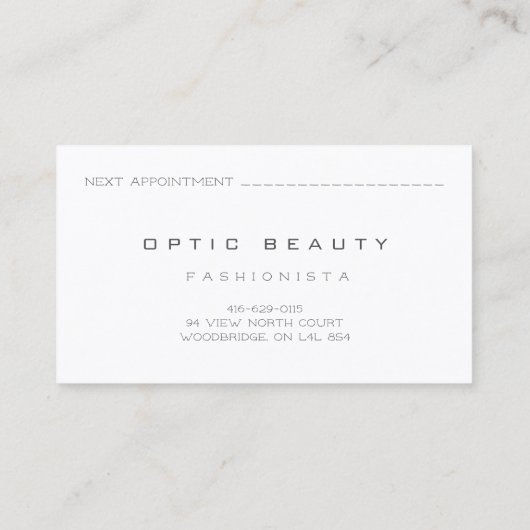 Benoemingskaart Optisch Roos Glitter Metal Glasses Contactkaartje (Achterkant)