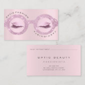 Benoemingskaart Optische Roos Roze glazen glazen b Contactkaartje (Voorkant / Achterkant)