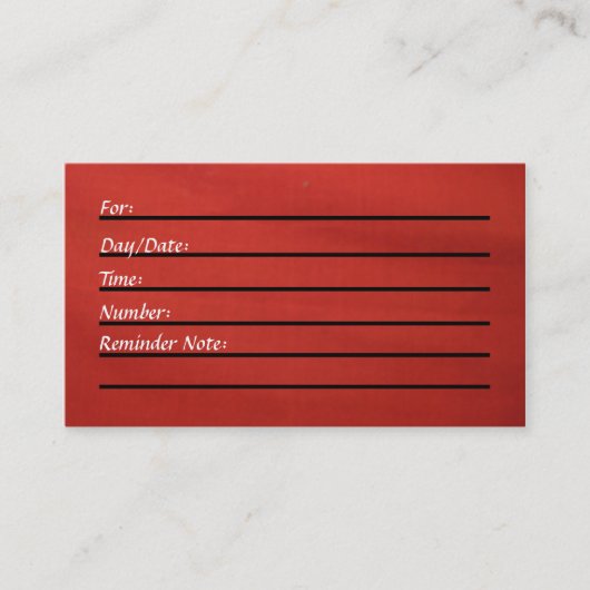 Benoemingskaart (rood) afsprakenkaartje (Voorkant)