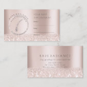 Benoemingskaart Roos elektrolyse Glitter Logo2 Afsprakenkaartje (Voorkant / Achterkant)