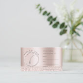 Benoemingskaart Roos elektrolyse Glitter Logo2 Afsprakenkaartje (Staand voorkant)