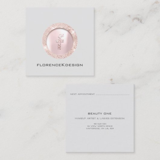 Benoemingskaart Roos Eyelashes Logo Sociaal plein Contactkaartje (Voorkant / Achterkant)