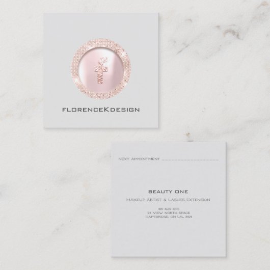Benoemingskaart Roos Eyelashes Logo Sociaal plein Contactkaartje (Voorkant / Achterkant)
