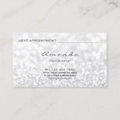 Benoemingskaart Silver Glitter Makeup Artist Lash Afsprakenkaartje (Achterkant)