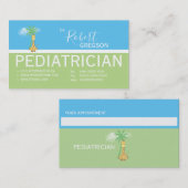 Benoemingskaart voor Giraffe kinderarts Afsprakenkaartje (Voorkant / Achterkant)