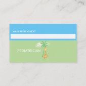 Benoemingskaart voor Giraffe kinderarts Contactkaartje (Achterkant)