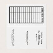 Benoemingskaart voor kinderartsen visitekaartje (Buitenkant ongevouwen)