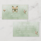 Benoemingskaart voor postzegelvlinder met pastel visitekaartje (Voorkant / Achterkant)