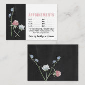 Benoemingskaart voor Wild Floral Chalkboard Informatiekaartje (Voorkant / Achterkant)