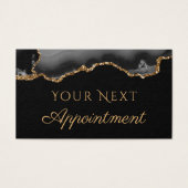 Benoemingskaart voor zwart en Gold Agate Visitekaartje (Voorkant)