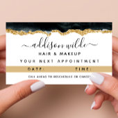 Benoemingskaart voor zwarte en Gold Waterverf Afsprakenkaartje