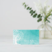 Benoemingskaart |  Waterverf met bomen Afsprakenkaartje (Staand voorkant)