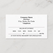 Benoemingskaarten voor gebitsherinnering afsprakenkaartje (Achterkant)