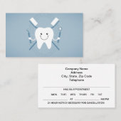 Benoemingskaarten voor gebitsherinnering afsprakenkaartje (Voorkant / Achterkant)