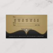 Benoemingskaarten voor Mocha Brown Diamond Damask Afsprakenkaartje (Achterkant)