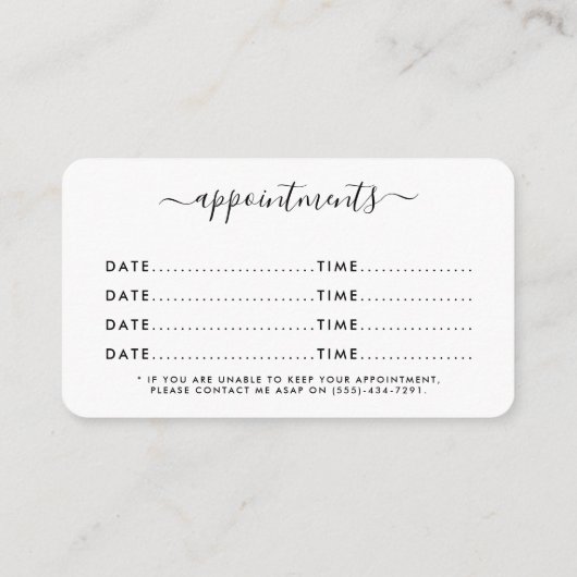 Benoemingskaarten voor moderne zwart-witdiamant informatiekaartje (Achterkant)