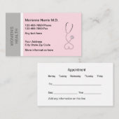 Benoemingskaarten voor vrouwelijke gezondheidsarts afsprakenkaartje (Voorkant / Achterkant)
