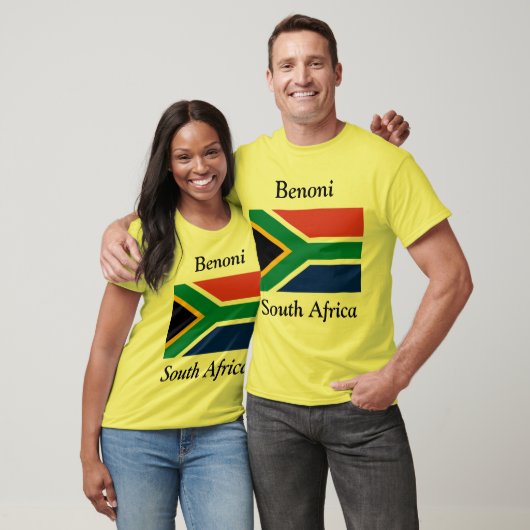 Benoni, Zuid-Afrika met Zuid-Afrikaanse vlag T-shirt (Unisex)