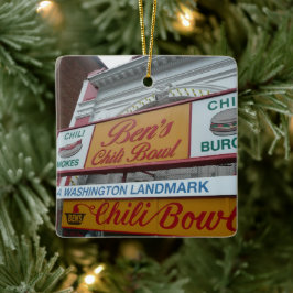 Ben's Chili Bowl: Iconisch gelijkstroomlandmerk Keramisch Ornament