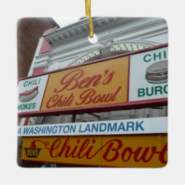 Ben's Chili Bowl: Iconisch gelijkstroomlandmerk Keramisch Ornament