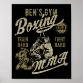 Ben's Gym Boxing MMA Retro Design voor de naam Ben Poster (Voorkant)