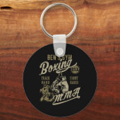 Ben's Gym Boxing MMA Retro Design voor de naam Ben Sleutelhanger (Voorkant)