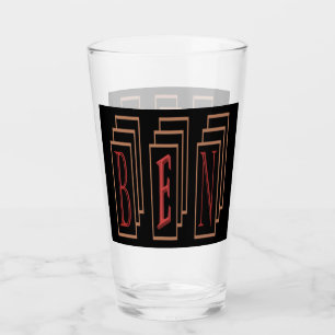 Bens naam in kunstvorm kleuren rood zwart goud glas
