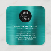 Benseelde Metallic Blauwgroen Code van het Bedrijf Vierkante Visitekaartje (Voorkant)