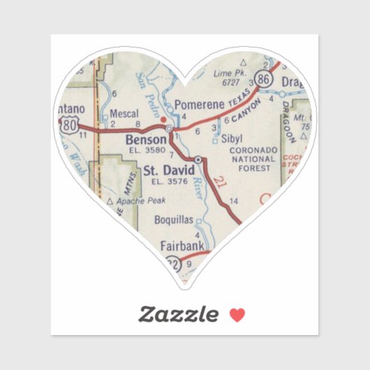 Benson AZ  kaart Sticker (Vel)