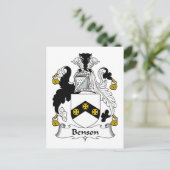 Benson Family Crest Briefkaart (Staand voorkant)