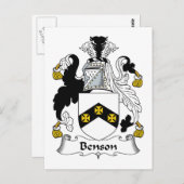 Benson Family Crest Briefkaart (Voorkant / Achterkant)