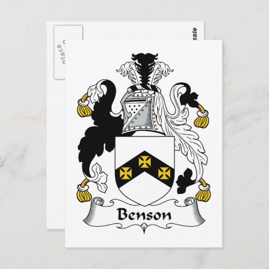 Benson Family Crest Briefkaart (Voorkant / Achterkant)